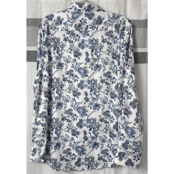 NWT Robert Graham Sea Bloom Shirt Mens XL White Blue Floral Button Up $198 - Picture 3 of 12